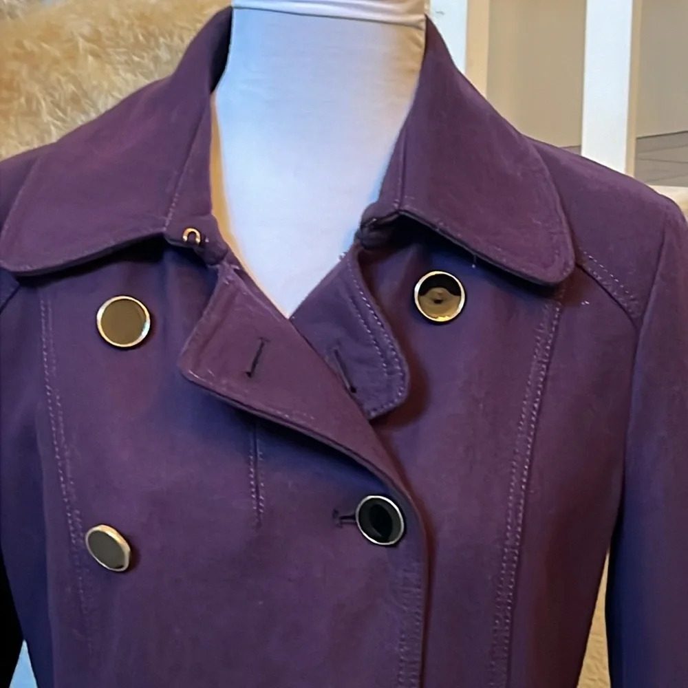 Express | Purple Plum Wool Pea Coat Size SP - Picture 3 of 7